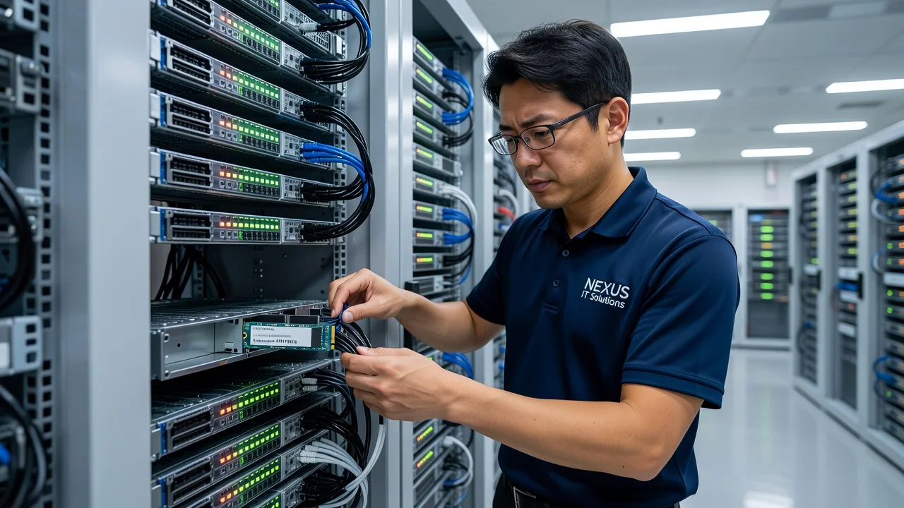 サーバー保守作業を行う技術者